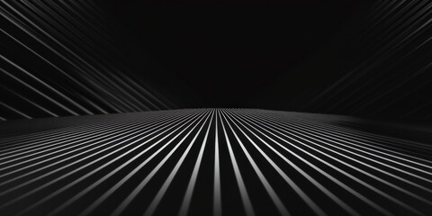 An elegant minimalist design against a solid black backdrop, Isolated thin parallel lines and soft gradients in the center, Modern minimalist style