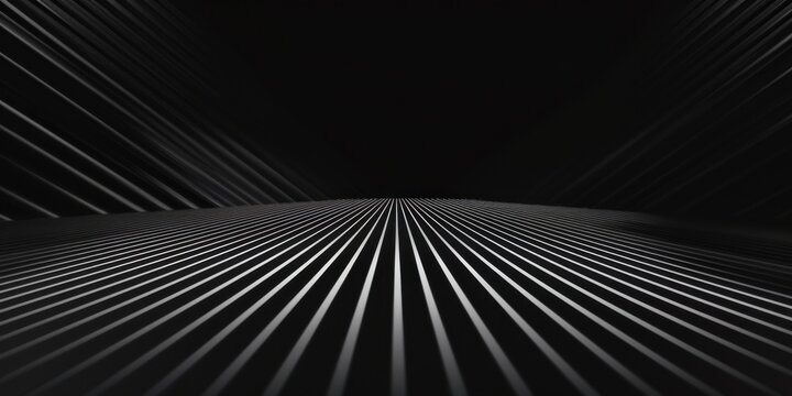 An elegant minimalist design against a solid black backdrop, Isolated thin parallel lines and soft gradients in the center, Modern minimalist style