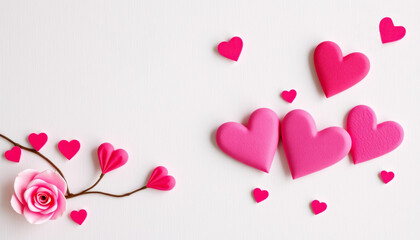 Celebrating Love With Vibrant Hearts and Roses on a Pastel Background for Valentine's Day