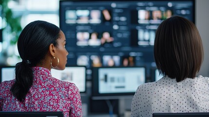 Inside a modern office collaborative planning for influencer digital content creation