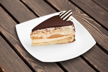 Delicious tasty sweet cake piece