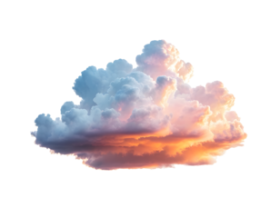 Fluffy Clouds with Fire, storm or red in the Sky PNG. sunset twilight cloud image. 