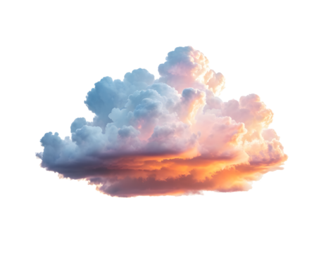 Fluffy Clouds with Fire, storm or red in the Sky PNG. sunset twilight cloud image. 