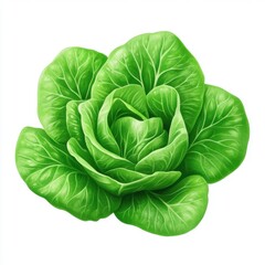 Obraz premium Fresh and Crisp Green Lettuce Leaf with Detailed Texture, Perfect for Healthy Eating and Culinary Use