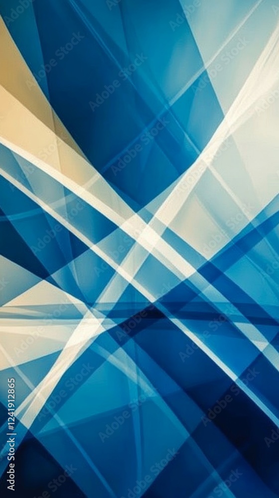 Poster modern abstract background design featuring overlapping geometric shapes and varying shades of blue 