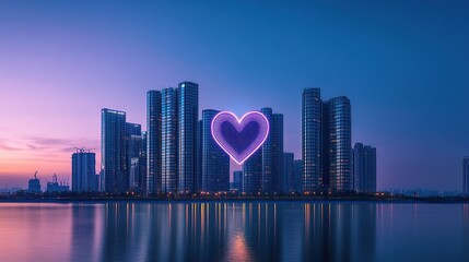 Obraz premium An ultra-modern city skyline at twilight