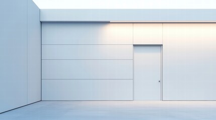 Modern Architectural Simplicity: A minimalist structure, with clean lines and geometric shapes. This architectural photograph captures the essence of modern design with its sleek.