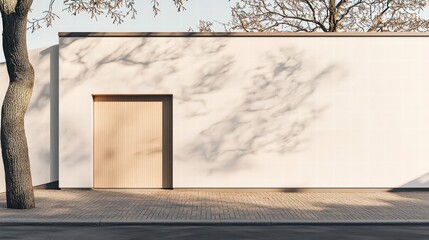 Shadow Play: Architectural elegance meets the dance of light and shadow on a minimalist facade, inviting a moment of serenity and contemplation.