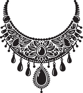 black ornate necklace jewelry design clip art preview