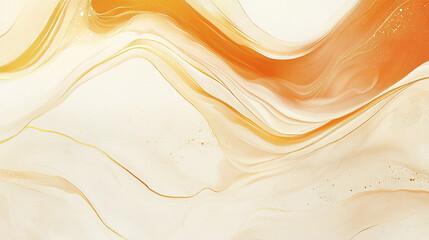Obraz premium Elegant fluid gold and cream marble texture forming organic swirling patterns with rich warm undertones