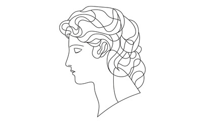 A woman's head with a curly hairstyle. generated using AI