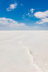 White salt marsh desert of the Aral Sea,  Uzbekistan