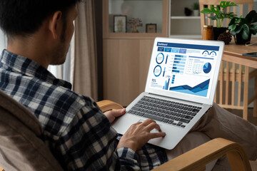 Business data dashboard provide business intelligence analytic for marketing strategy planning...