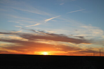 sunset over the field