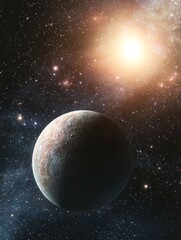 Nighttime Starry Sky with Planetary Bodies