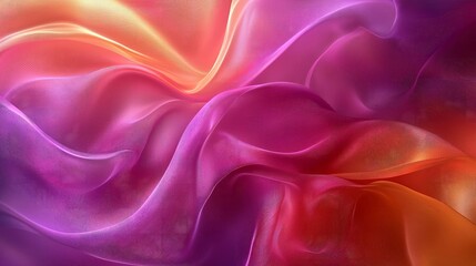 Obraz premium Abstract Colorful Silk Fabric Drape, Pink, Orange, Purple Gradient Texture