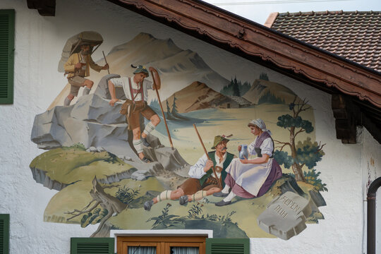 House painting in Krun, Bavaria, Germany