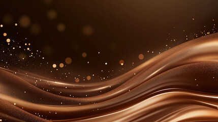 A rich chocolate brown and champagne gold abstract background, featuring velvety golden particles, warm bokeh lights, and an elegant foil texture.