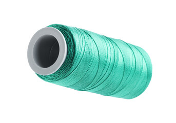 One spool of sewing thread isolated on white