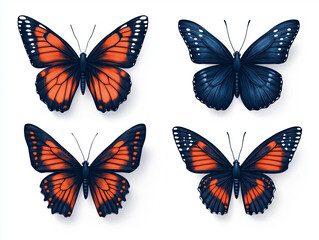 Obraz premium Lebendige Schmetterlinge in leuchtendem Orange und Schwarz