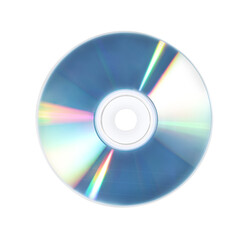 One shiny compact disc isolated on white