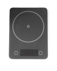 Fototapeta premium Modern electronic kitchen scale isolated on white, top view