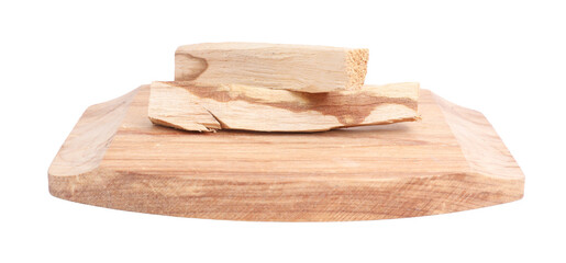 Two palo santo sticks on white background