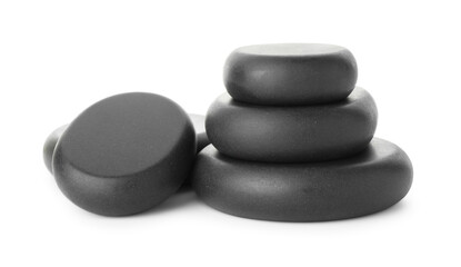 Stack of spa stones isolated on white