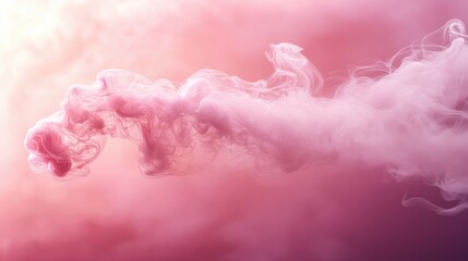 Fototapeta premium Abstract pink smoke swirl in soft gradient background with fluid motion