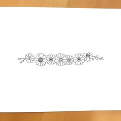 Obraz premium Daisy Chain illustration in black line art for decoration and design elements