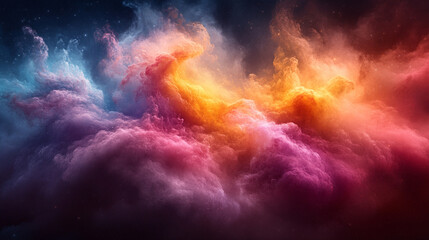 Fototapeta premium A stunning abstract digital artwork bursts with dynamic, colorful pixel effects. Vibrant hues blend seamlessly, evoking energy and movement with modern blurred space for creative captions.