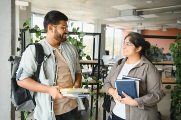 Fototapeta premium Young Asian Indian college students