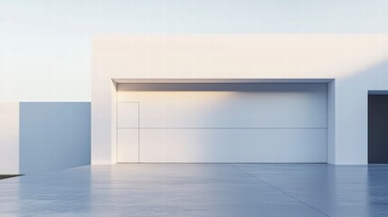 Modern Garage Door Design: A sleek, minimalist garage door seamlessly integrates with a contemporary architectural design.