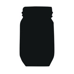Vector hand drawn jar can silhouette isolated on white background
