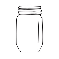 Vector hand drawn sketch doodle outline jar can isolated on white background
