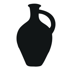 Vector hand drawn sketch doodle jug silhouette isolated on white background