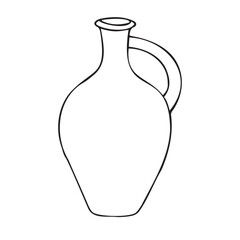 Vector hand drawn sketch doodle outline jug isolated on white background
