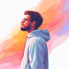 Fototapeta premium A man on an abstract background