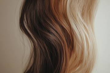 Fototapeta premium Comparison of damaged, dull hair strands and shiny, healthy hair strands in natural lighting. Generative AI