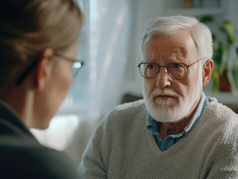 Elderly Couple Conversing - Powered by Adobe