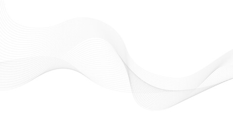 Abstract grey smooth element wavy modern curve lines on transparent background. Digital frequency track equalizer. Abstract frequency sound wave lines, twisted curve lines and technology background.