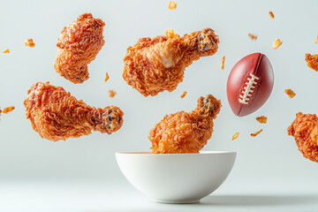 American football with fried chicken game night food