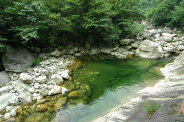 Forest and stream of Baima Grand Canyon, Heavenly Village, Lu 'an, Anhui, China