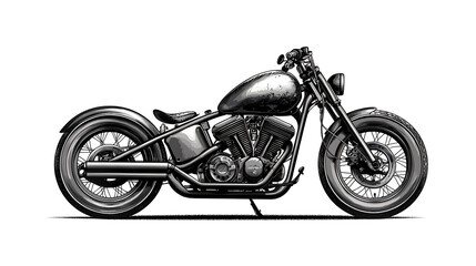 Fototapeta premium High-Quality Motorbike – Transparent Illustration for Digital Design and Creative Visuals 