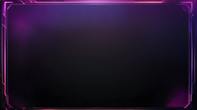 Purple tech frame, dark background, digital overlay
