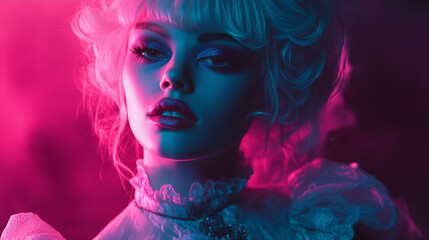 Obraz premium Young woman in neo-Victorian style