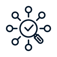 Search concept. Vector linear icon isolated on white background.