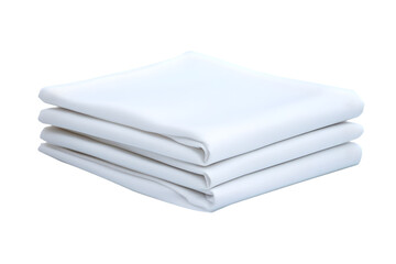 A neatly folded set of handkerchiefs, placed on a white background. Transparent background


