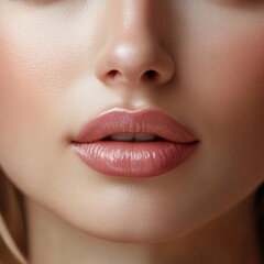 Obraz premium Lipstick on Woman's Lips