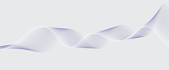 Abstract glowing wave lines on dark blue background. Dynamic wave pattern. Modern flowing wavy lines. Futuristic technology concept. Suit for banner, poster, cover, brochure, flyer, website